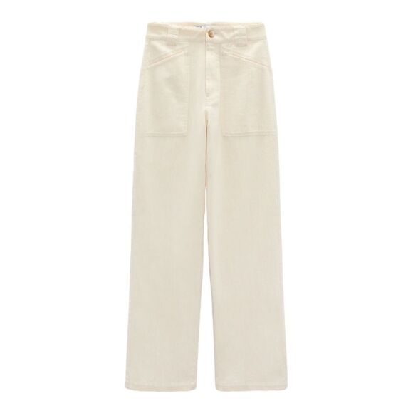 ZARA | Ecru | Z1975 MID-RISE CARPENTER JEANS - Picture 2 of 11